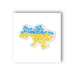 Магазин обуви 3D-стикер "Голубовато желтая Украина" SX-64