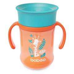 Магазин взуття Чашка непроливайка BABOO 8-134 360°, 300 мл, Safari, помаранчева, 6+ міс