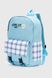 Рюкзак+сумка+косметичка+пенал для дівчинки 119150 Клітинка Блакитний (2000990514608A)