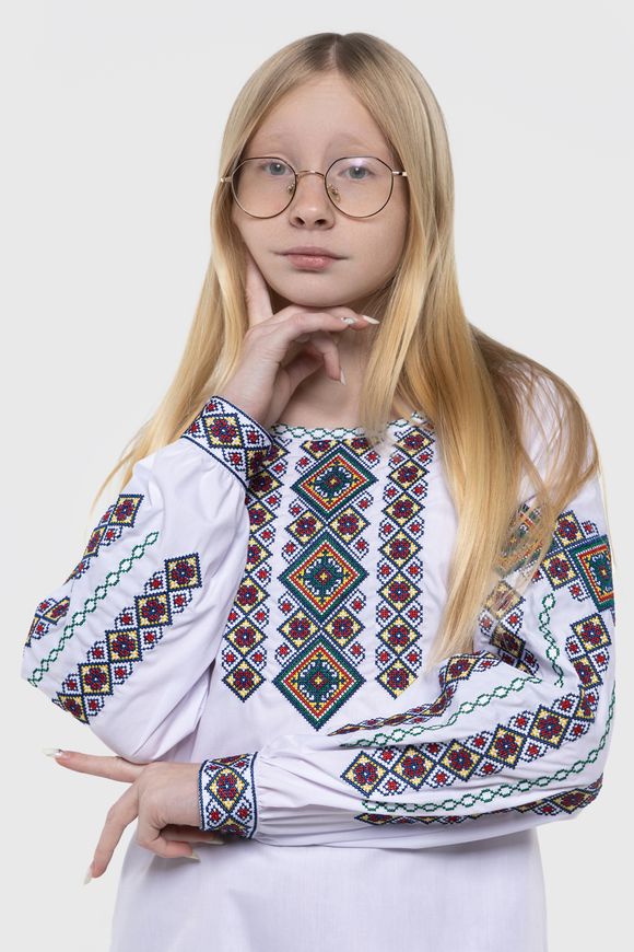 Магазин обуви Рубашка с вышивкой для девочки АЛЕКСАНДРА №6
