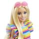 Кукла Barbie "Модница" с брекетами в полосатом платье HJR96 (194735094325)