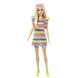 Лялька Barbie "Модниця" з брекетами у смугастій сукні HJR96 (194735094325)