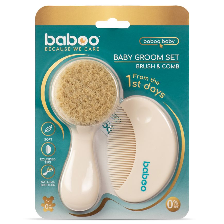 Магазин взуття Набір для догляду за дитиною BABOO 12-003 дві щіточки для волосся, 0+ місяців
