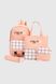 Рюкзак+сумка+косметичка+пенал для дівчинки 119150 Клітинка Персиковий (2000990514622A)