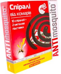 Магазин взуття Упаковка спіралей від комарів ANTI mosquito 10 спіралей + 2 металеві підставки