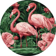 Магазин обуви Набор для росписи по номерам "Фламинго в цветах" KHO-R1005