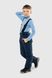 Штани на шлейках для хлопчика EN102 140 см Синій (2000989593638W)