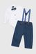 Костюм малявка (боді+сорочка+штани) Pitiki 3022 68 см Синій (2000989990710D)