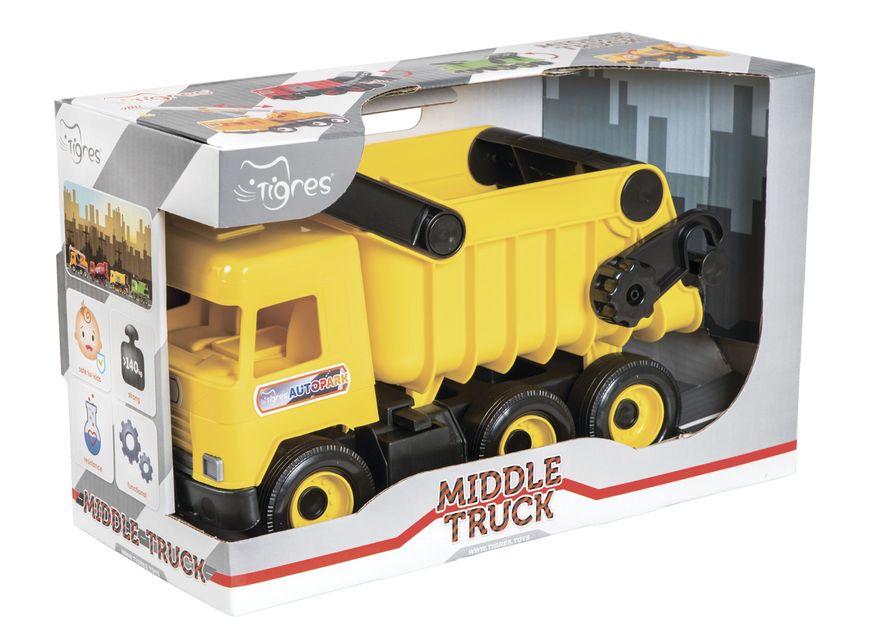 Магазин обуви Авто "Middle truck" самосвал (желтый) в коробке (2000903061939)