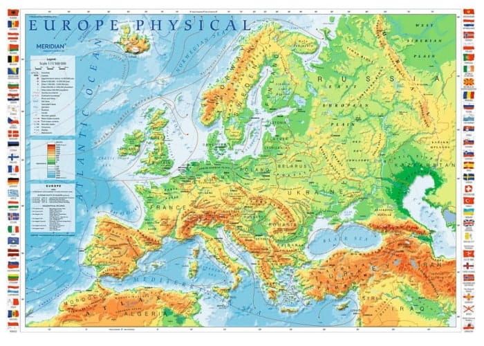 Магазин обуви Пазлы "Физическая карта Европы" 10605