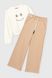 Костюм (світшот+штани палаццо) для дівчинки Viollen 3200 122 см Біло-бежевий (2000990092014D)