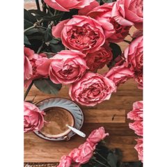 Магазин обуви Набор для творчества алмазная картина Кофе с розовыми розами GD86095
