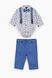 Костюм малявка (боді+сорочка+штани) Mini Papi 2403 74 Синій (2000989136712)