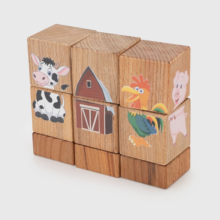 Магазин обуви Набор деревянных кубиков на оси "Домашние животные" 15204