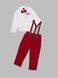 Костюм для хлопчика (сорочка+штани+підтяжки) Mini Papi 3189 86 см Бордовий (2000990489357D)