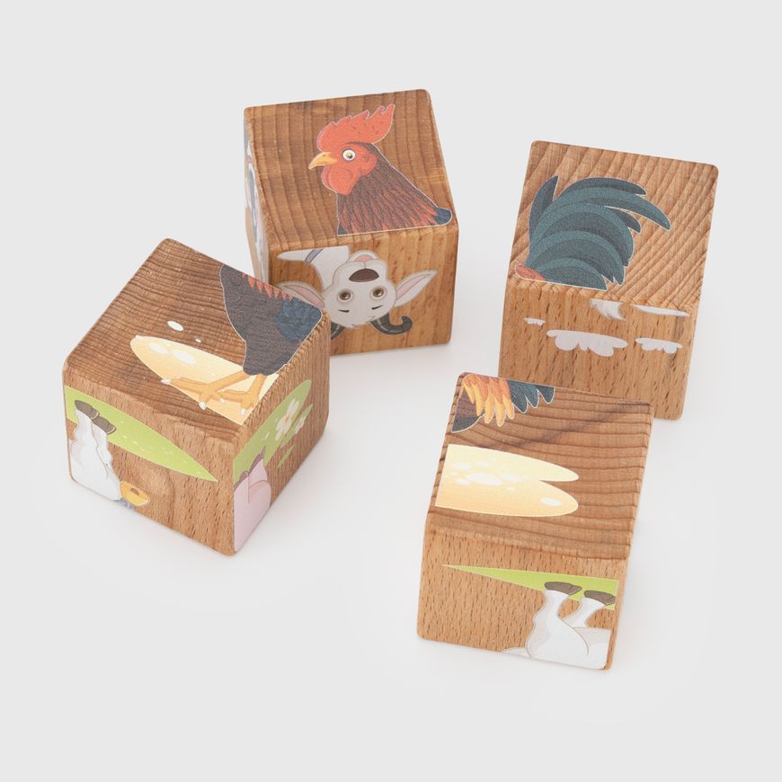 Магазин взуття Набір дерев’яних кубиків «Домашні тварини» 15403