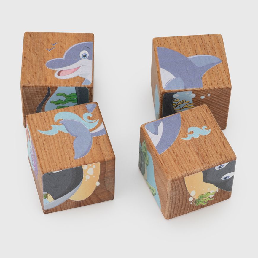 Магазин обуви Набор деревянных кубиков "Подводный мир" 15403