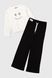 Костюм (свитшот+штаны палаццо) для девочки Viollen 3200 122 см Бело-черный (2000990091888D)