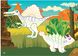Книга Перші розмальовки з кольоровим контуром і наліпками. Динозаври 3743 (9789669873743)