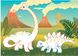 Книга Перші розмальовки з кольоровим контуром і наліпками. Динозаври 3743 (9789669873743)