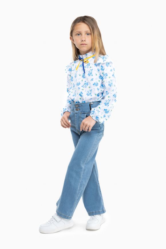 Магазин обуви Блуза с узором для девочки Цветы
