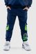 Спортивні штани для хлопчика манжет з принтом Hees 2035 140 см Петроль (2000990162274W)