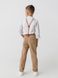 Костюм для мальчика (рубашка+штаны+подтяжки) Mini Papi 3190 128 см Бежевый (2000990489524D)