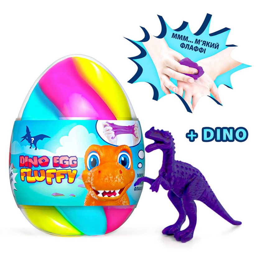 Магазин обуви Флаффи-лизун в яйце DINO EGG с динозавриком 140мл A80091
