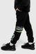 Спортивні штани для хлопчика манжет з принтом Hees 2035 140 см Чорний (2000990162182W)
