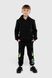 Спортивні штани для хлопчика манжет з принтом Hees 2035 140 см Чорний (2000990162182W)