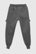 Спортивні штани для хлопчика манжет з принтом Atescan 1104 134 см Графітовий (2000990223388W)
