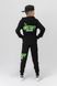 Спортивний костюм для хлопчика (кофта, штани) AZN 826 170 см Чорно-зелений (2000989968733D)