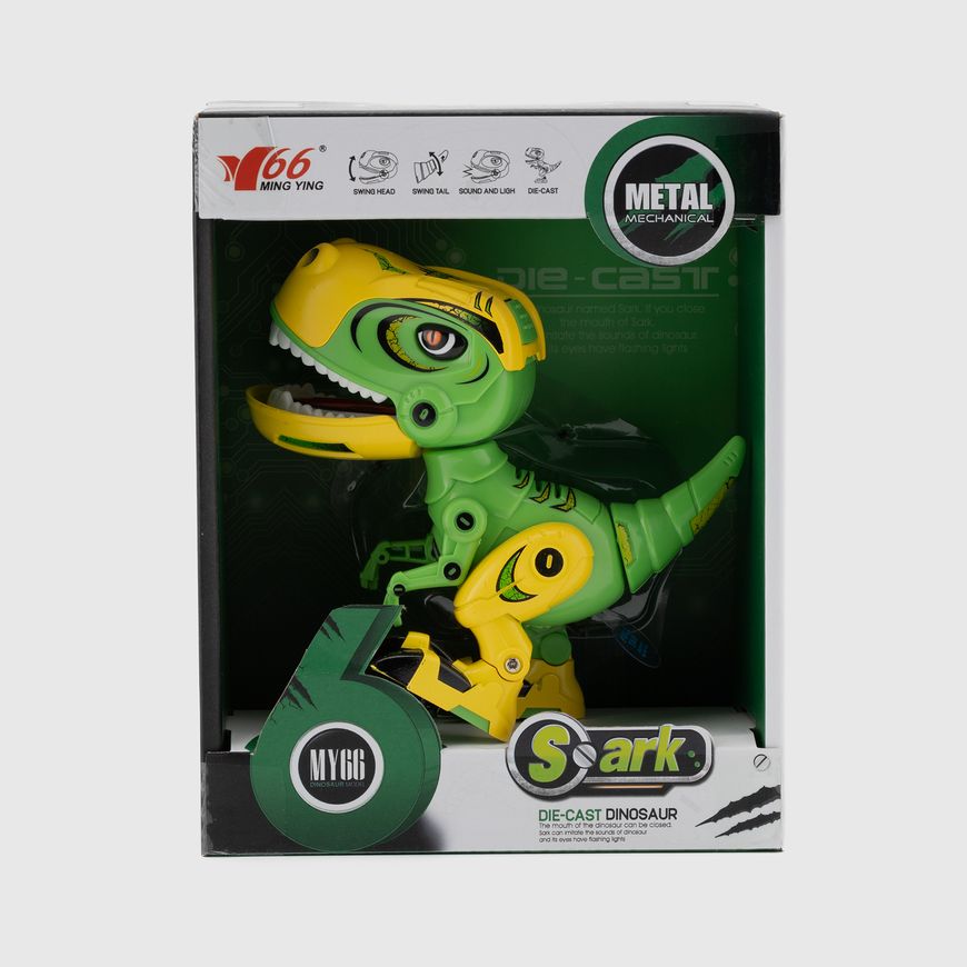 Магазин обуви Робот динозавр батар. MY66-Q1203 Зелено-желтый звук, в кор. 18 х 14 х 7см (200098999900122)
